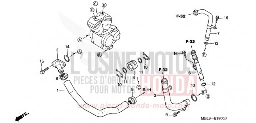 WATER PIPE NT650VW de 1998